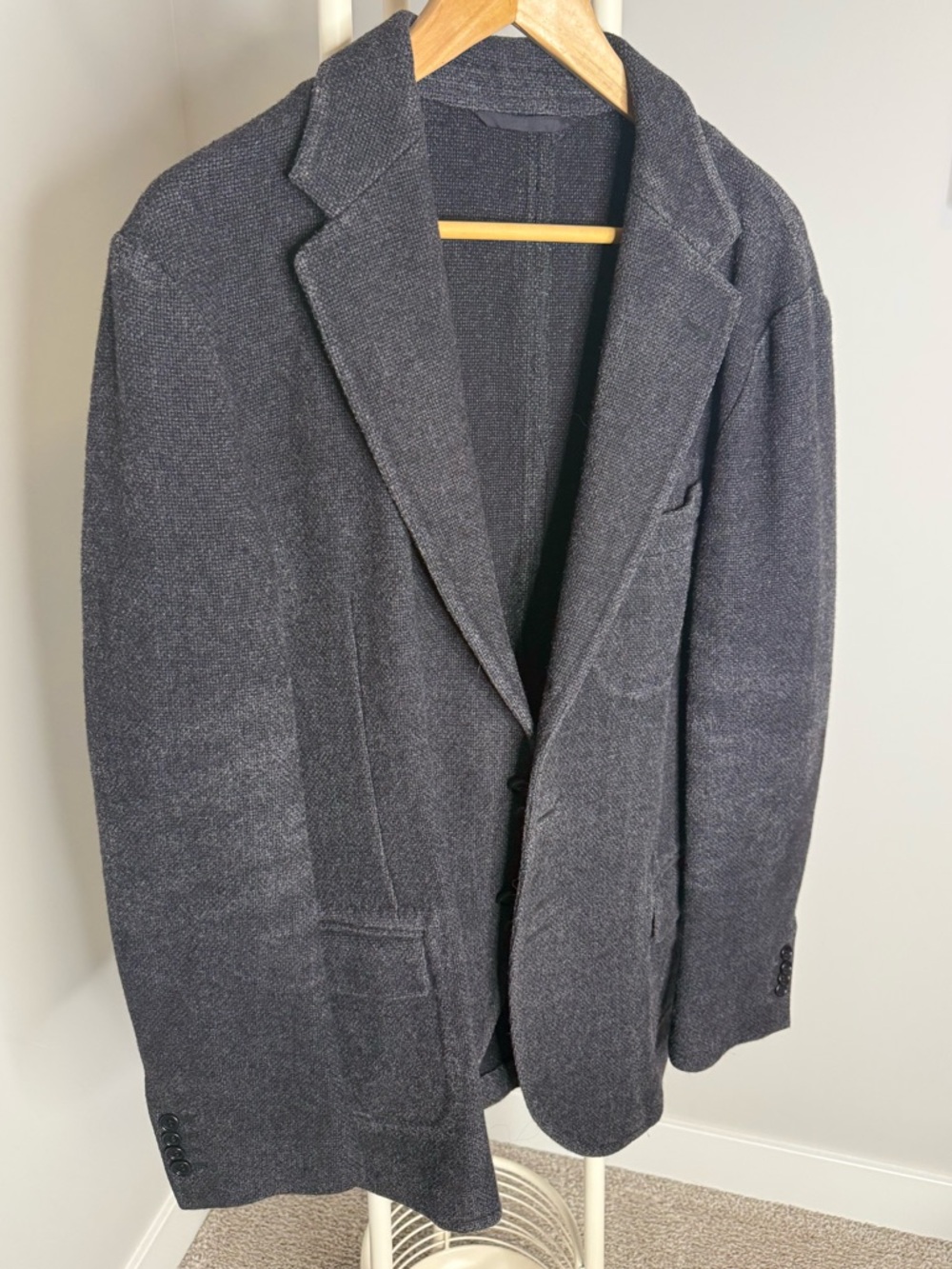 Montedoro Gray Knit Blazer with Orange Logo